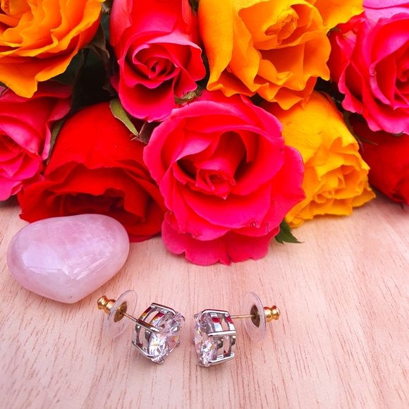 FAC cubic zirconia, stud earnings - Picture 6 of 7